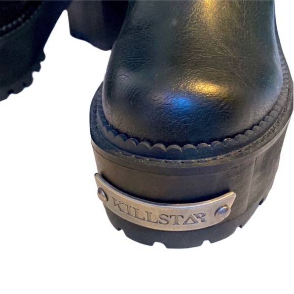 BNIB Killstar Renegade Moto Boots black platform size 10 - Picture 5 of 10